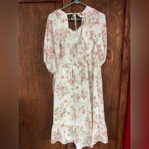 Seven7 Pink Floral Midi Dress